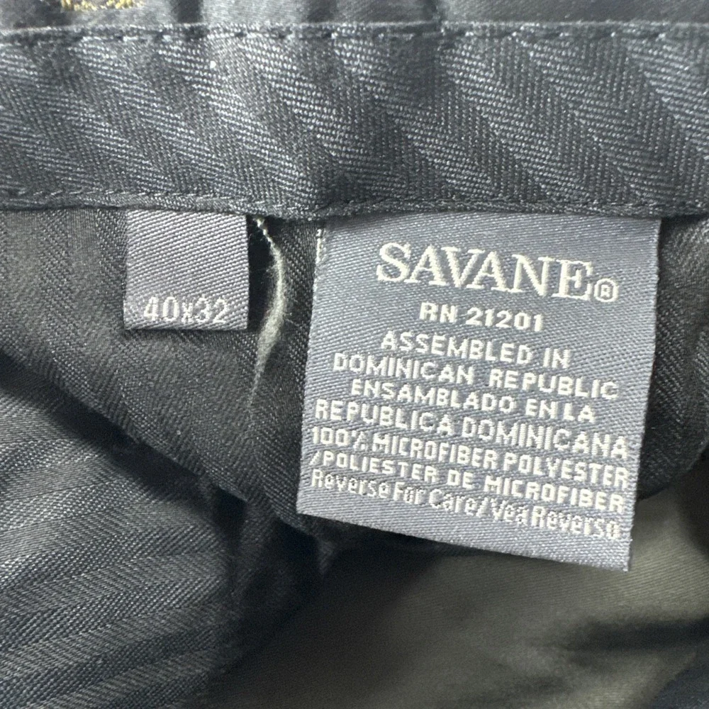 Savane Microfiber Dress Pants Mens 40x32 Green Pleated Cuffed No Stain Chino NEW